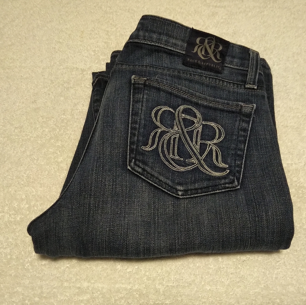 Rock & Republic Blue Wide Leg Jeans - Size 29